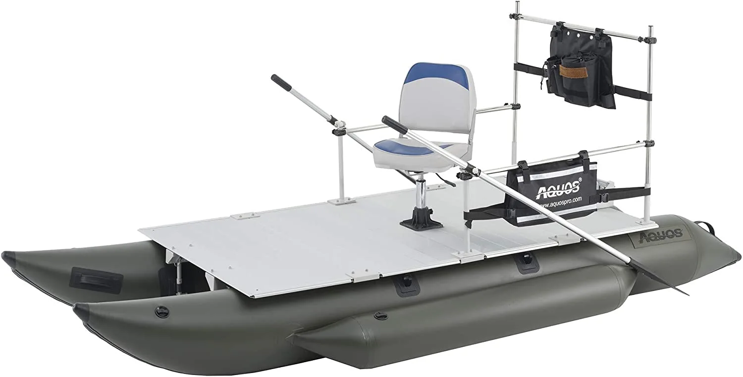 AQUOS 11.5ft 12.5ft Heavy Duty for Two Series Inflatable Pontoon Boat